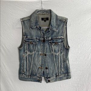J Crew Denim Vest with Button Closure Size M